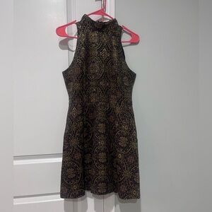 BB Dakota Black and Gold Mini Dress